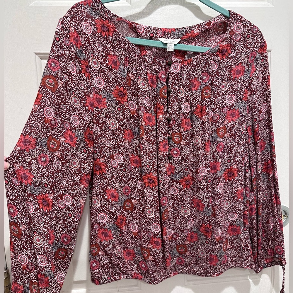 Lucky Brand Women’s Long-Sleeve Blouse - Rust